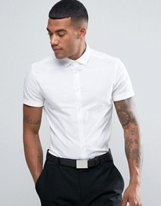 Белая приталенная оксфордская рубашка ASOS - Белый