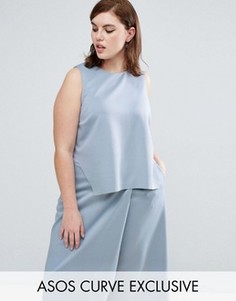 Асимметричный топ ASOS CURVE - Синий