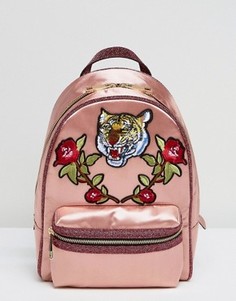 Атласный рюкзак с принтом тигра и нашивками в виде роз ALDO Grawn - Зеленый