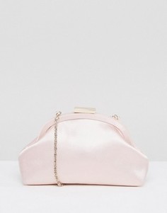 Атласный клатч на скрытом каркасе ASOS WEDDING - Розовый