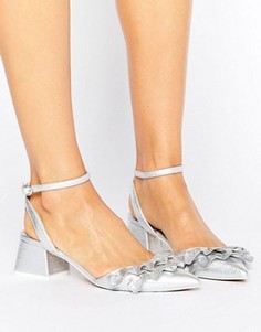 Туфли на среднем каблуке ASOS SENORITA - Серебряный