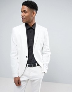 Узкий льняной пиджак Selected Homme - Белый