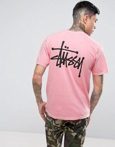 Футболка с логотипом на спине Stussy - Розовый