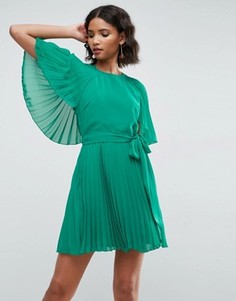 Платье мини с рукавами клеш ASOS - Синий