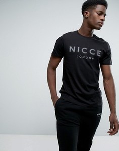Черная футболка со светоотражающим логотипом Nicce London - Черный