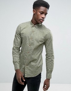 Узкая рубашка с принтом United Colors of Benetton - Зеленый
