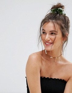 Резинка для волос с тропическим принтом ASOS - Зеленый
