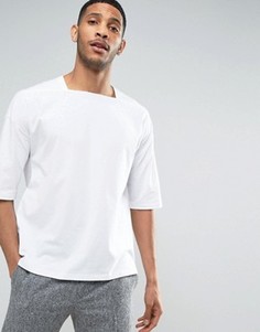 Белая oversize-футболка с квадратным вырезом ASOS - Белый