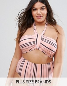 Бикини топ-халтер в полоску Junarose - Мульти