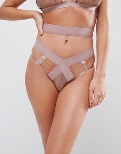 Сетчатые бразильские трусики ASOS Risky Business - Бежевый