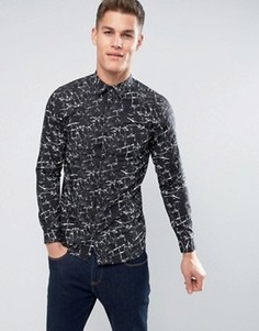 Рубашка с мраморным принтом Jack &amp; Jones - Черный