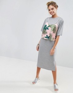 Платье-футболка миди ASOS - Серый