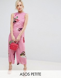 Комбинезон с крупным принтом роз ASOS PETITE - Розовый