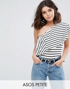 Боди на одно плечо с оборкой ASOS PETITE - Мульти