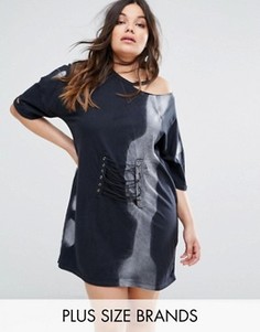 Платье-футболка с принтом тай-дай Missguided Plus - Серый