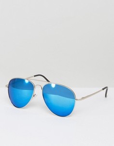 Солнцезащитные очки-авиаторы с серебристыми стеклами Aj Morgan Skyline - Серебряный