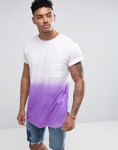 Бело-фиолетовая футболка с эффектом деграде Jaded London - Белый