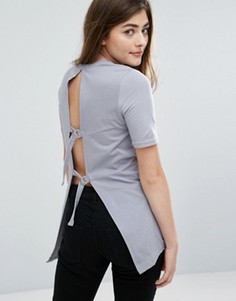 Футболка с открытой спиной New Look - Серый