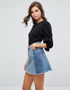 Топ с буффами на рукавах ASOS - Черный