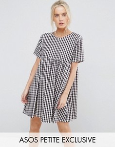 Свободное платье в клетку ASOS PETITE - Мульти