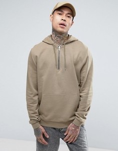 Худи с молнией ASOS - Бежевый