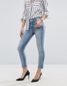 Укороченные джинсы с прорехами AGOLDE Sophie - Синий