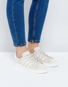 Бежевые замшевые кроссовки adidas Originals Campus - Коричневый