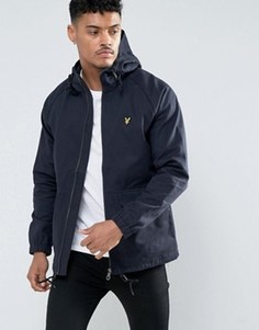 Темно-синяя хлопковая парка с логотипом Lyle &amp; Scott - Темно-синий