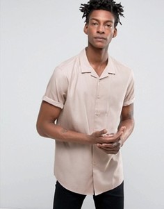 Розовая oversize-рубашка с отложным воротником ASOS - Розовый