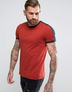 Красная футболка с контрастными вставками в стиле ретро ASOS - Красный