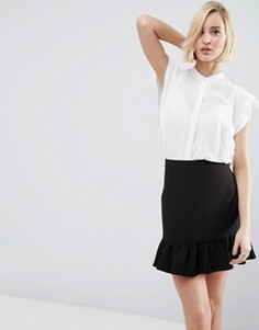 Блузка с оборками на плечах ASOS - Белый