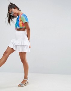 Трикотажная мини-юбка ASOS Rara - Белый