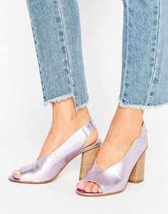 Кожаные босоножки на каблуке ASOS TALKATIVE - Фиолетовый