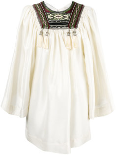 блузка с вышивкой и кисточками Etro