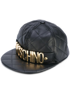 стеганая кепка с бляшкой с логотипом Moschino
