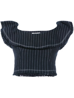 укороченный топ в тонкую полоску  T By Alexander Wang