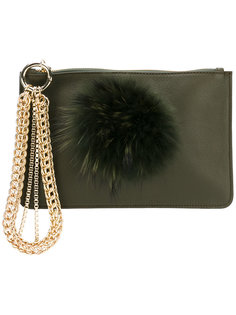 fur embellished clutch Mr &amp; Mrs Italy