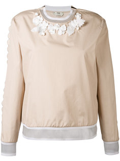 блузка с цветочной аппликацией Fendi