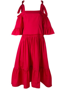 платье с вырезами на плечах  Alberta Ferretti