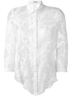 sheer leaf print shirt Cacharel
