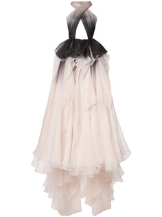 pleated organza floor-length gown Marchesa