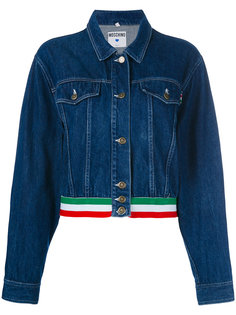 striped hem denim jacket Moschino Vintage