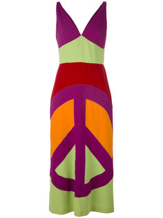 peace print maxi dress Moschino Vintage