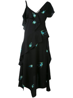 asymmetric ruffle dress Diane Von Furstenberg