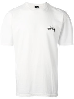футболка с принтом-логотипом на спине Stussy