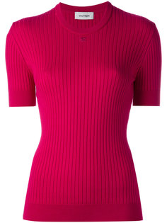 short-sleeve round neck knit top Courrèges