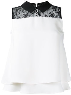 lace panel sleeveless shirt Loveless