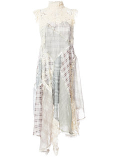 Spliced Plaid asymmetric dress Zimmermann