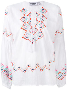блузка с вышивкой и кисточками Essentiel Antwerp