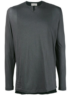 raw edge cutaway collar sweater Yohji Yamamoto
